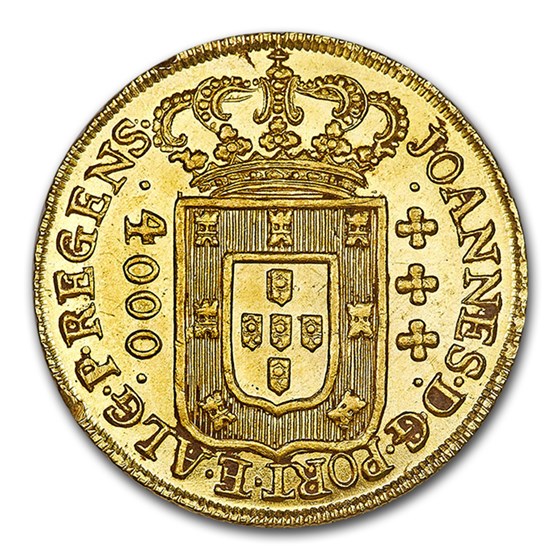 1810 Brazil Gold 4000 Reis MS-64 NGC 1810 Brazil Gold 4000 Reis MS-64 NGC